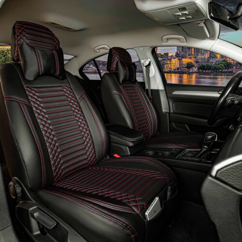 EXCLUSİVE SERİSİ SİYAH KIRMIZI KOLTUK KILIFI