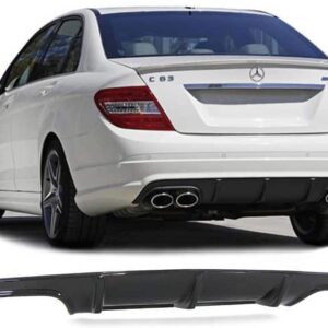 Mercedes C Serisi W204 (2008-2011) Makyajsız Arka Tampon Eki - Difüzör (Plastik)