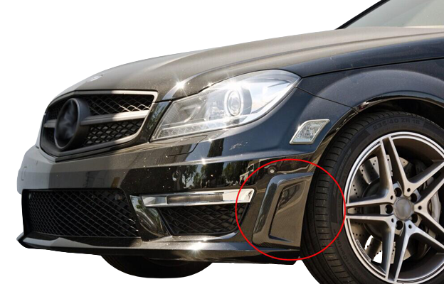 Mercedes W204 C63 (2011-2013) Ön Tampon Yan Hava Kapakları (Plastik) - Görsel 2