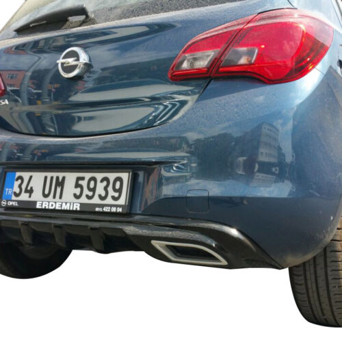 Opel Corsa E (2014-Sonrası) Egzoz Görünümlü Arka Tampon Eki – Difüzör (Plastik)