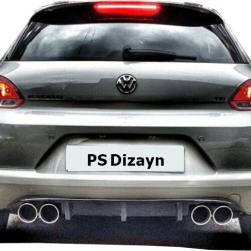 Volkswagen Scirocco (2009-2014) Makyajsız PS Arka Tampon Eki – Difüzör (Plastik)