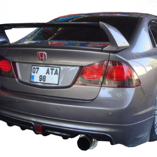 Honda Civic FD6 (2006-2011) Mugen RR Tek Çıkış Arka Tampon Eki – Difüzör (Plastik)