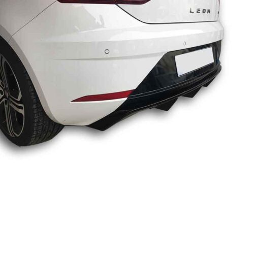 Seat Leon (2017 – 2019)  Çift Çıkış Arka Tampon Eki – Difüzör (Plastik)
